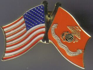 pin 4935 Marine Corps and American Flags , USMC